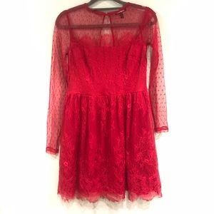 Express Red Lacy Mini Dress